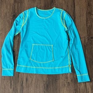 Athleta Athletic Womens Teal Rashguard Long Sleeve
Summer Shade W/Pocket Size M.